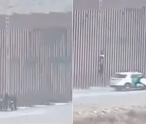 Momento exacto en que patrulla arrolla a migrantes para evitar que crucen la frontera