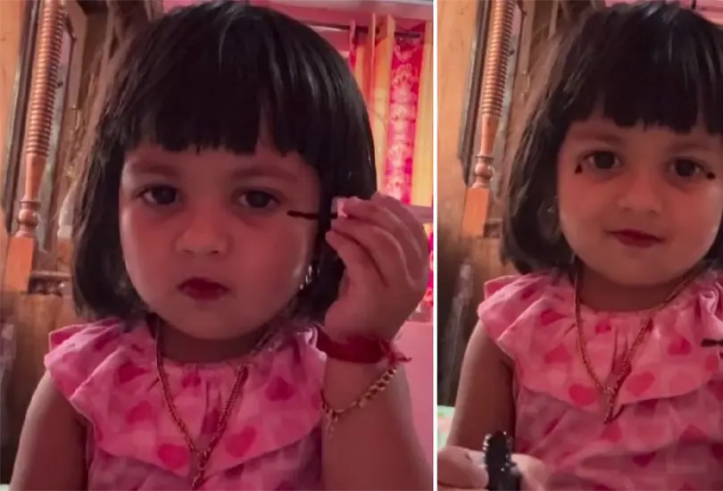 Nandhootty, la ni&ntilde;a que se maquilla
