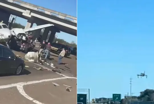 El accidente fue captado por varias personas que transitaban sobre la carretera