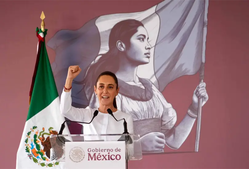 Claudia Sheinbaum se encuentra en el sur del pa&iacute;s conmemorando el primer aniversario del Tren Maya