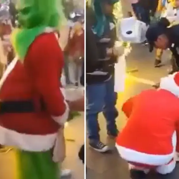 Santa Claus y El Grinch protagonizan violenta pelea por las propinas en Aguascalientes