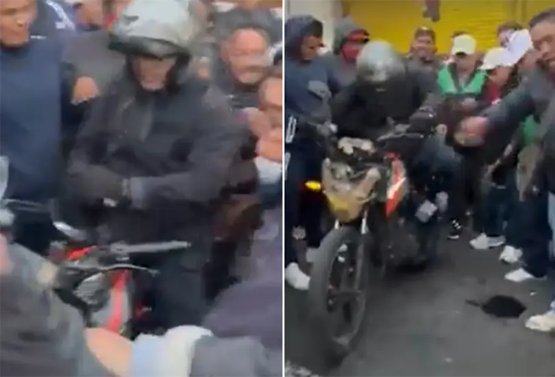 Motociclista es golpeado durante bloqueos en Ecatepec