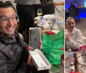 Jefa regala un iPhone 16 Pro Max a cada uno de sus empleados en la posada del despacho