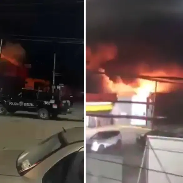 Reportan incendio en tienda Neto frente a penal de Villahermosa donde hubo motín