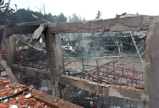 Así quedó el lugar después de la explosión