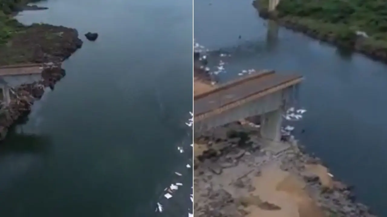  Un hombre captó el momento exacto en que se cayó el puente 