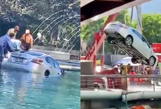 Abuelito cae con su auto al canal del Paseo Santa Lucía