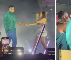Me dej&eacute; llevar: Mujer besa a Romeo Santos en un concierto y su esposo le pide el divorcio