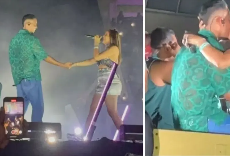 Fan besa a Romeo Santos Fan besa a Romeo Santos