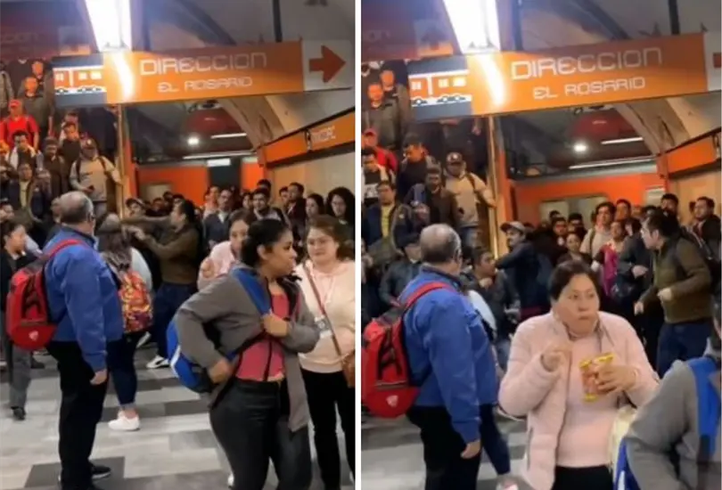 La pelea en el Metro Mixcoac. La pelea en el Metro Mixcoac.