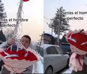 Regalo de San Valentín termina en desastre: hombre pierde iPhone atado a globos |VIDEO