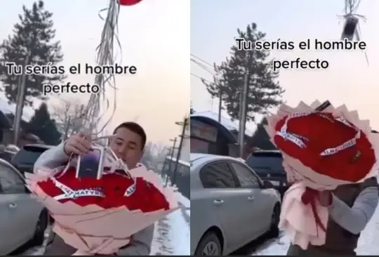 Regalo de San Valentín termina en desastre: hombre pierde iPhone atado a globos |VIDEO