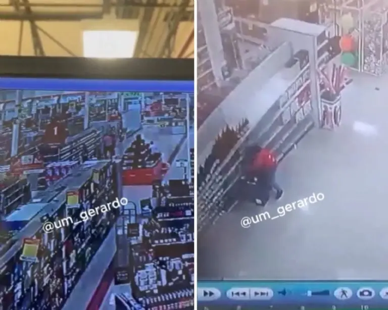Las cámaras de seguridad del lugar captaron el aterrador momento.