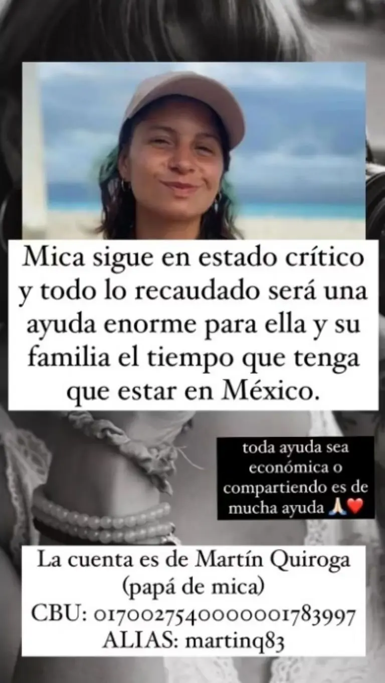 Micaela Papiermeister se encuentra en estado crítico tras accidente - Especial