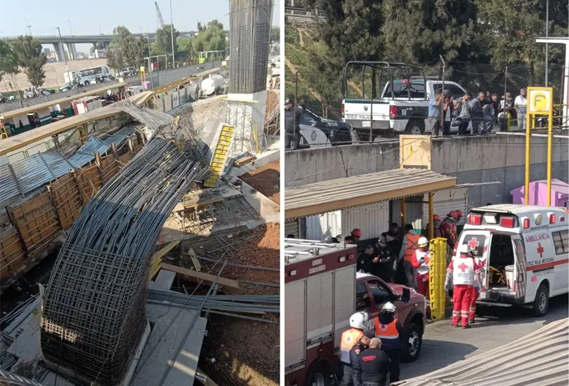 El colapso de la estructura del troleb&uacute;s en Iztapalapa. 
