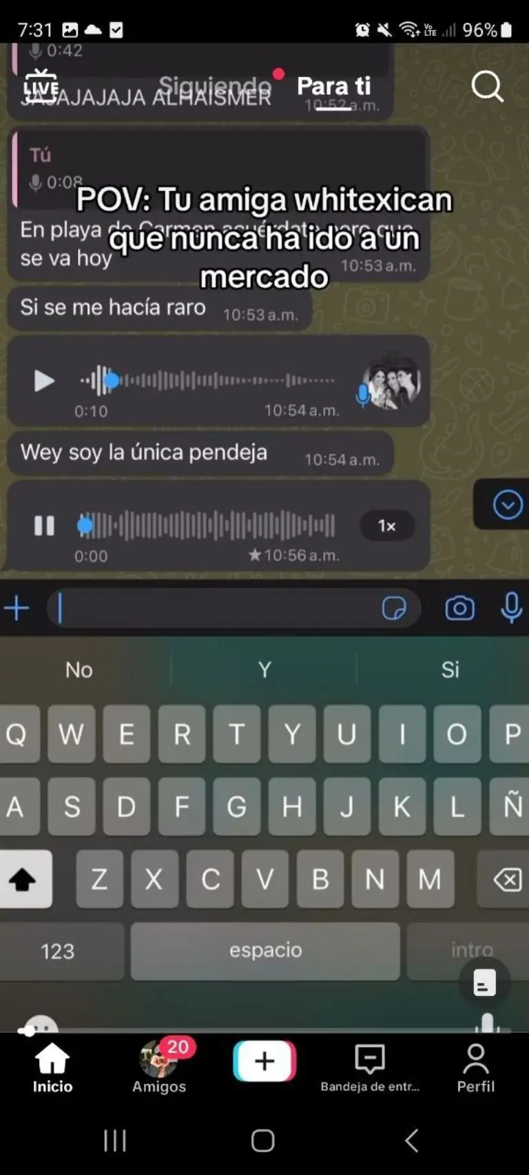 Joven Whitexican no sabe qué es un mercado - Tomada de video