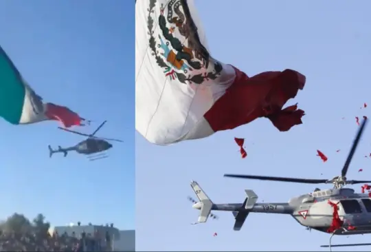 VIDEO| Helicóptero de la Sedena destruye la Bandera Nacional, impactante incidente 