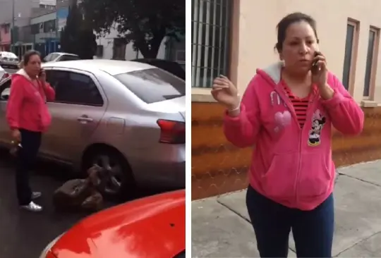 Mujer arremete contra conductor Mujer arremete contra conductor