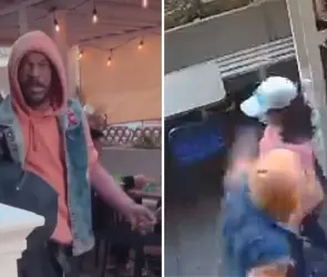 Hombre golpea y noquea a mujer asiática que iba caminando en el barrio chino