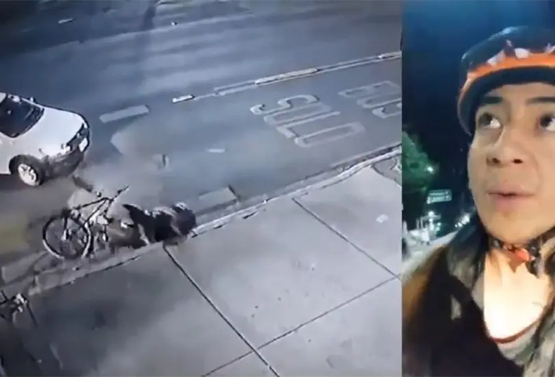 Ciclista denuncia que camioneta lo embistió y video revela que no lo toco Ciclista denuncia que camioneta lo embistió y video revela que no lo toco