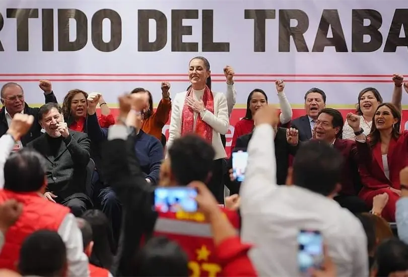 Claudia Sheinbaum se reuni&oacute; con el PT para tomar protesta como su precandidata presidencial 