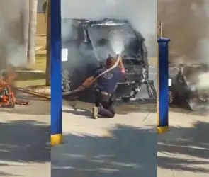 Incendio en Puebla: Camioneta explota antes de llegar a la habitaci&oacute;n de Motel