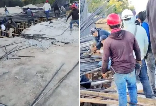 Dos trabajadores resultaron lesionados tras el colapso de la estructura 