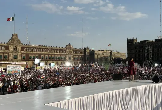 Claudia Sheinbaum en el Zócalo de CDMX.