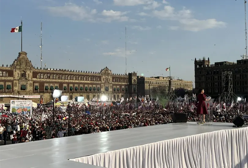 Claudia Sheinbaum en el Z&oacute;calo de CDMX.