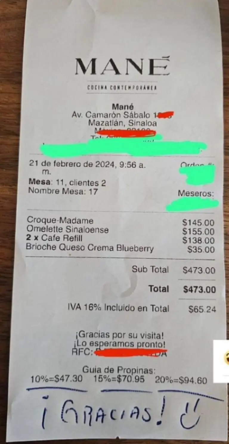 El cliente aseguró que dicho acto se le hizo mala onda Créditos: Twitter