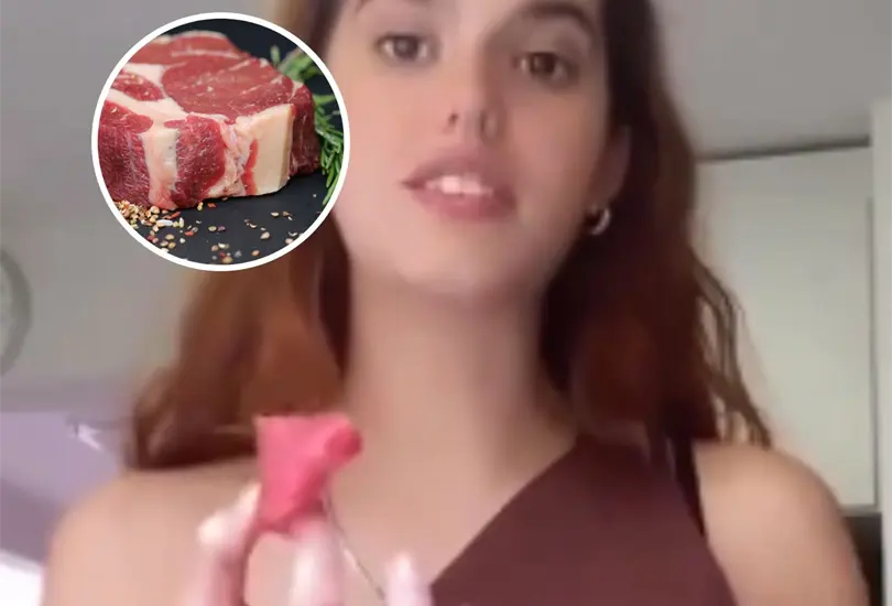 Una joven comparti&oacute; su gusto por consumir carne cruda. 