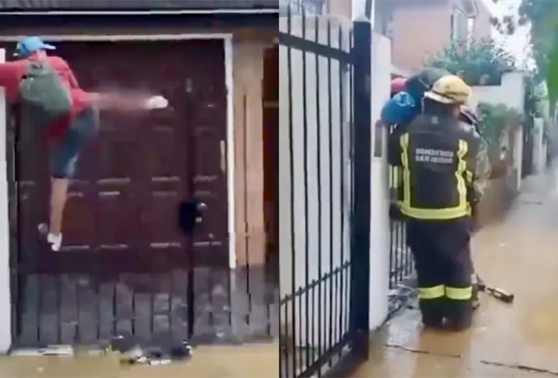 "Gritos desgarradores": ladr&oacute;n qued&oacute; clavado en una reja al intentar robar una casa |VIDEO