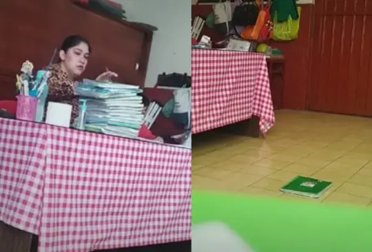 Captan a maestra de primaria aventando cuadernos a sus alumnos Captan a maestra de primaria aventando cuadernos a sus alumnos