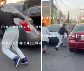VIDEO: Captan momento en el que automovilista agrede con tubo a conductor de Didi en Nezahualcóyotl