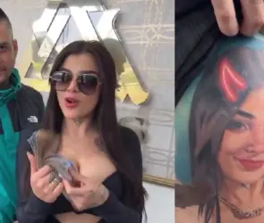 Karely Ruiz entrega 200 mil pesos a fan que se tatuó su cara y graban un video