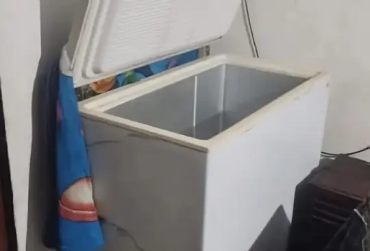 Esta es el freezer donde fue encontrado el adolescente Esta es el freezer donde fue encontrado el adolescente
