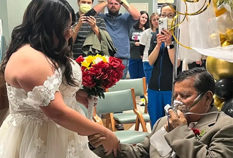 Hospital improvisa boda y cumple el &uacute;ltimo deseo de un padre agonizante