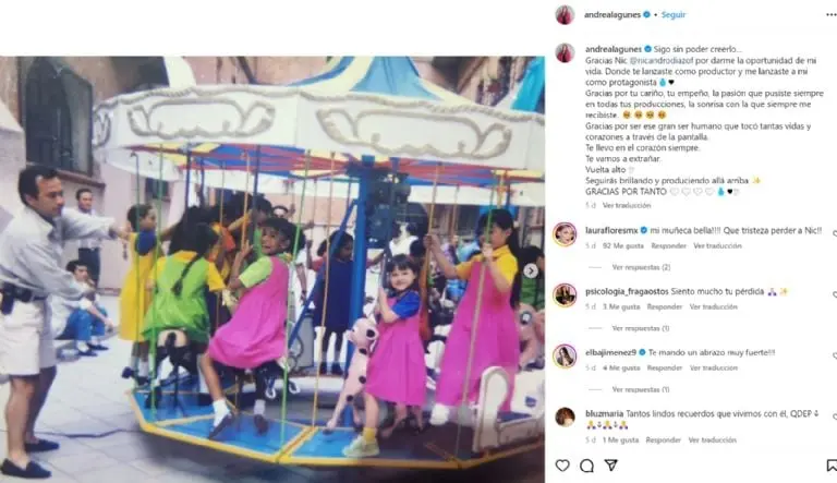 Andrea Lagunés despide a Nicandro Díaz Créditos: Especial