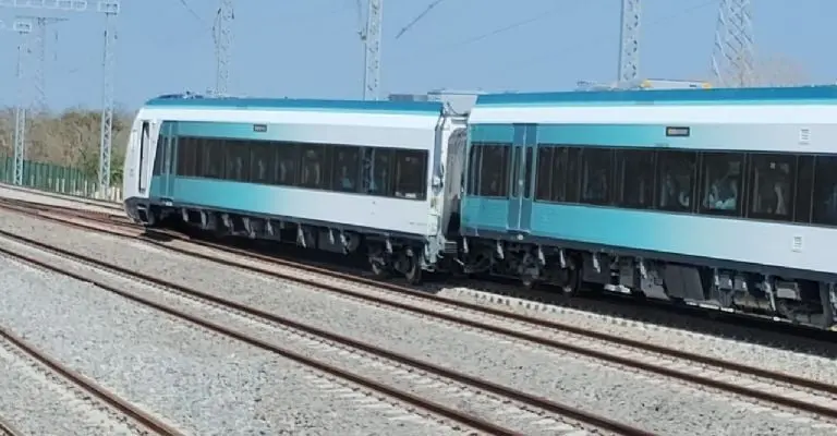 Así fue el descarrilamiento del Tren Maya. Foto: especial.