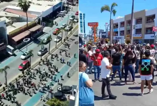 Protestan músicos de banda en Mazatlán 