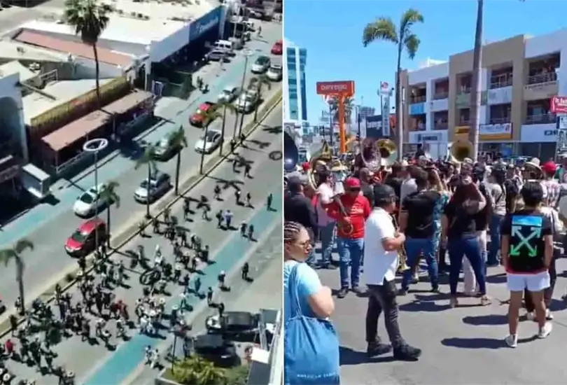 Protestan músicos de banda en Mazatlán Protestan músicos de banda en Mazatlán