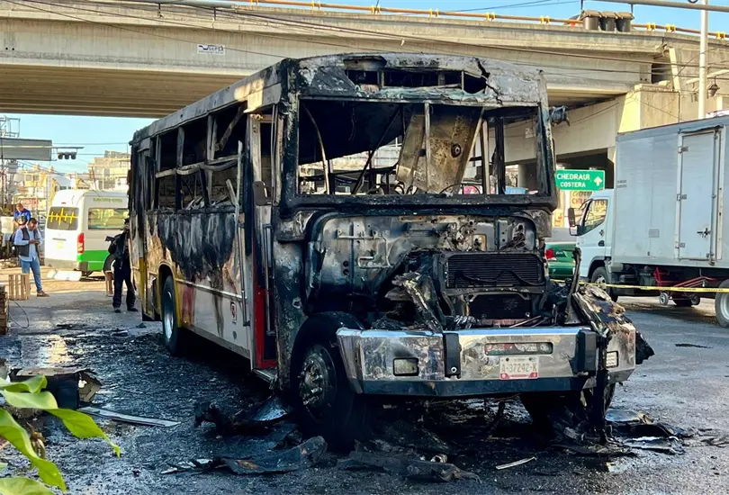 Los perpetradores llegaron a detener al cami&oacute;n, despu&eacute;s bajaron a las personas e incendiaron la unidad.