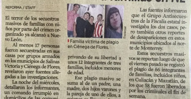 Así apareció la noticia en los medios locales del estadoFoto: Redes