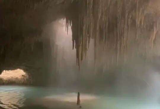 Maquinaria del Tren Maya perfora cenote en Quintana Roo 