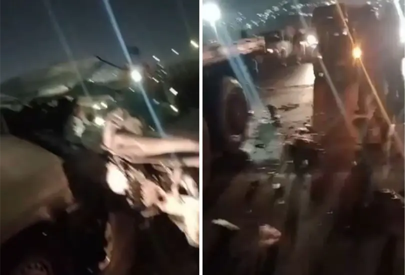 El accidente en la M&eacute;xico - Puebla. 