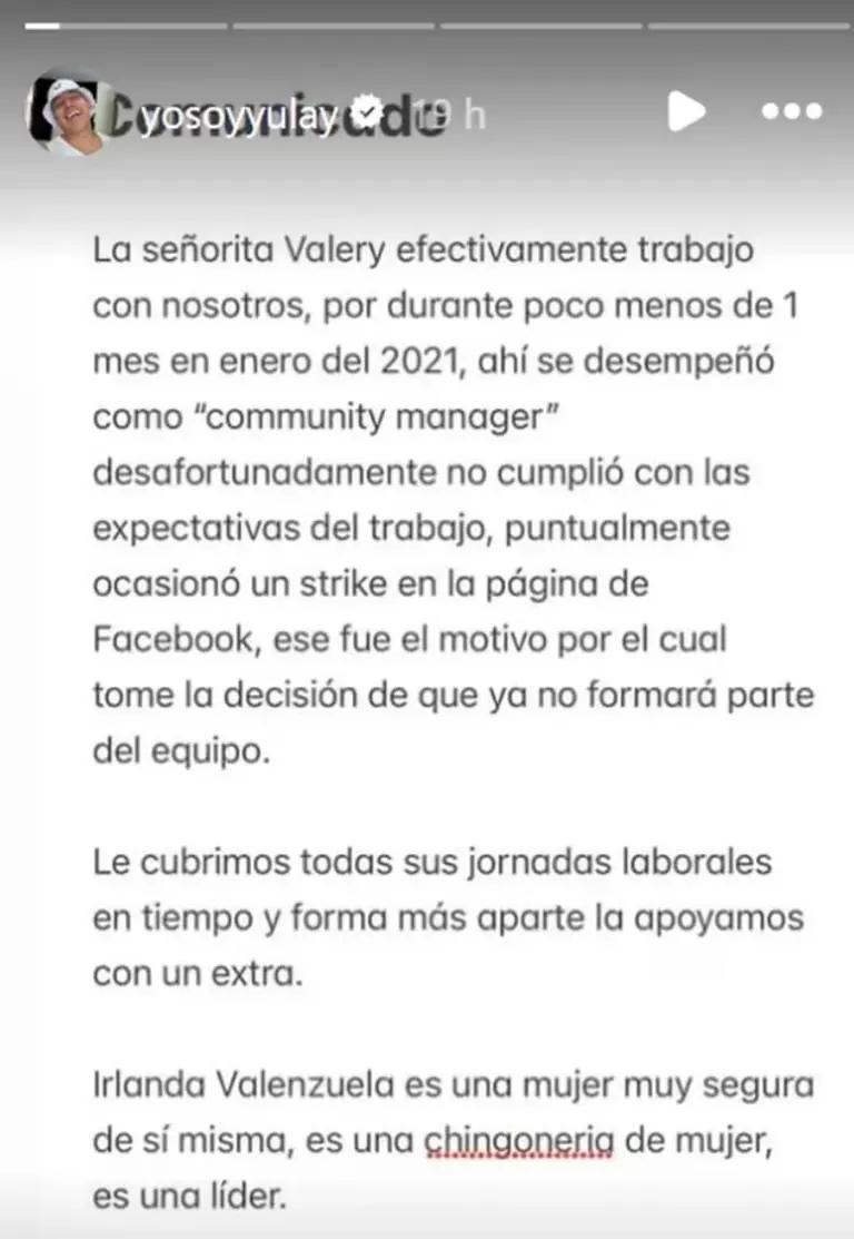 El influencer aseguró que su novia es una mujer segura de sí misma Créditos: Instagram