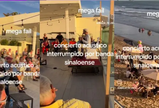 El concierto acústico que se vio abruptamente interrumpido por una banda fue realizado en una playa de Mazatlán, Sinaloa.