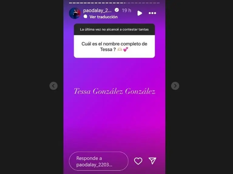 Paola Dalay comparte el nombre completo de su hija (Intagram)