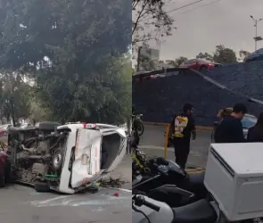 Periférico Norte CDMX: El momento exacto en que combi cae de puente vehicular y aplasta camioneta familiar