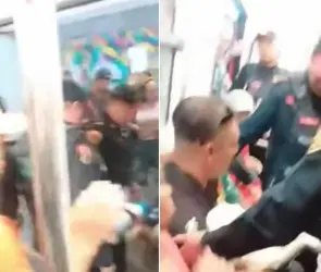 Hombre traslada a perrita herida en el Metro y policías lo sacan, causa indignación